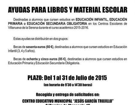 Ayuda  para libros y material escolar
