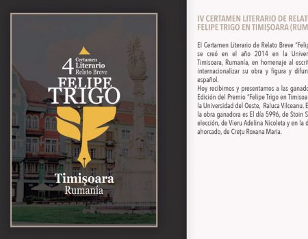 Semana Literaria del #37FelipeTrigo. IV Certamen Literario de Relato Breve Felipe Trigo en Timisoara (Rumanía)