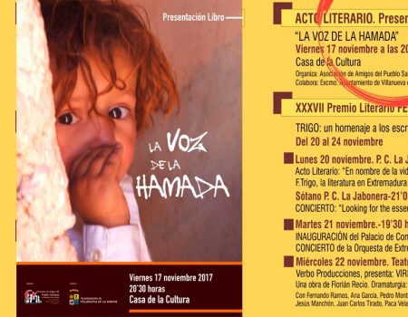 Acto Literario. Presentación del libro “La voz de la Hamada” Organiza: Asociación de Amigos del Pueblo Saharaui.