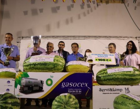 Antonio González Casillas, vuelve a ganar el concurso de sandía de San Bartolo y bate el récord autonómico con un ejemplar de 90 kg