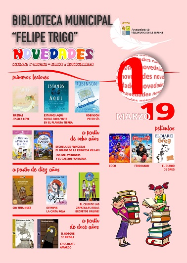 CARTEL NOVEDADES MES DE MARZO  -INFANTIL. infantil dc447