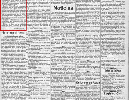 Dos artículos que hablaban sobre La Carrerita fueron publicados en “El Noticiero Extremeño”