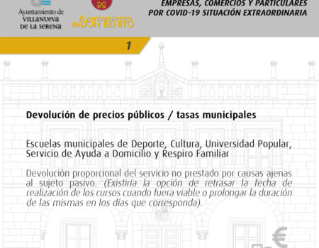 Disponibles los formularios para solicitar la devolución del precio público de las Escuelas Municipales de Cultura, Deportes y U.P.