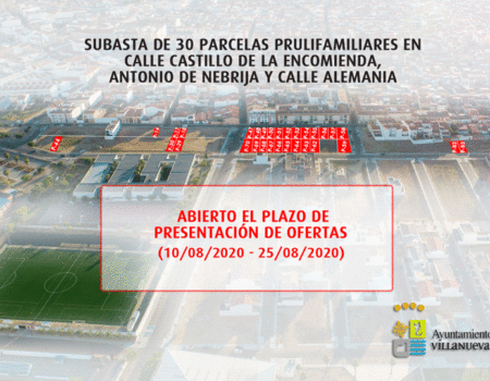 Abierto el plazo de presentación de ofertas para la subasta de 30 parcelas de propiedad municipal en Avda. de los Deportes