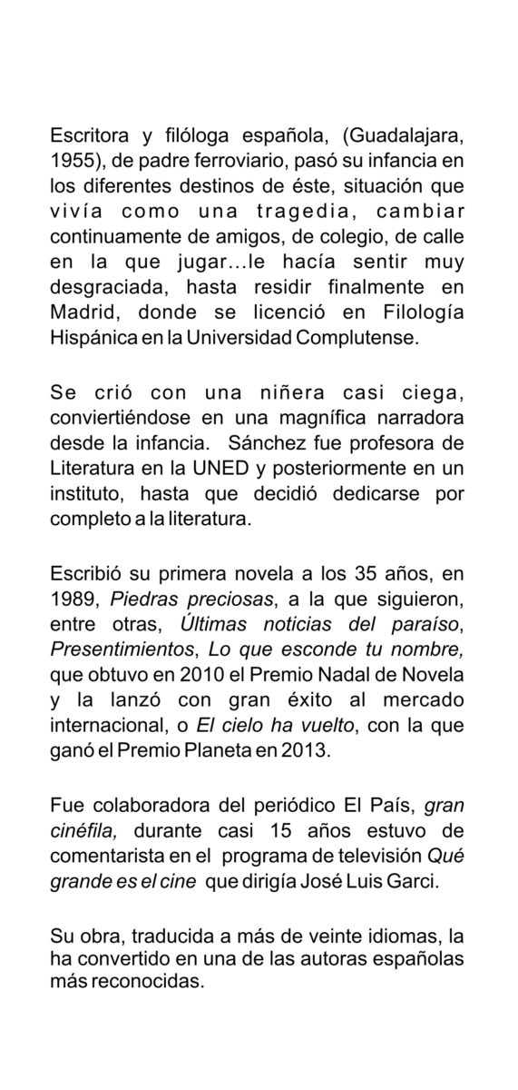 Clara Sánchez - Autora del mes de Diciembre de 2020