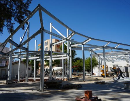 Continúan a buen ritmo las obras del parque de Cruz del Río