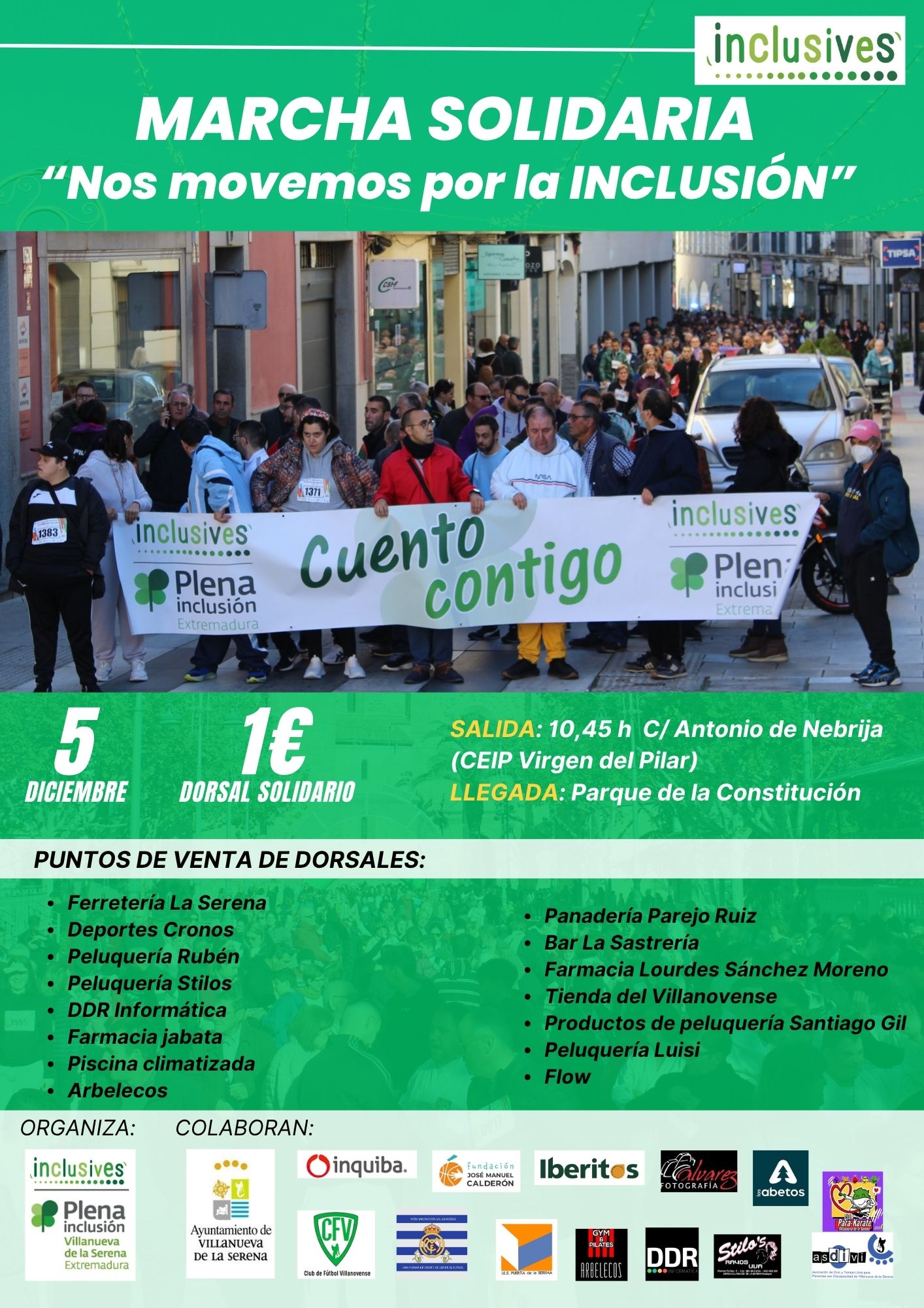 Flyer vertical con foto para promoción de maratón solidaria violeta