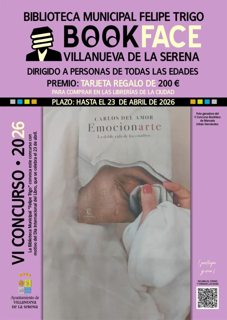 La biblioteca municipal Felipe Trigo organiza una nueva edición del concurso “Bookface” para celebrar el día del Libro