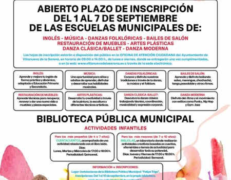 INSCRIPCIÓN ESCUELAS MUNICIPALES DE CULTURA 2026-27